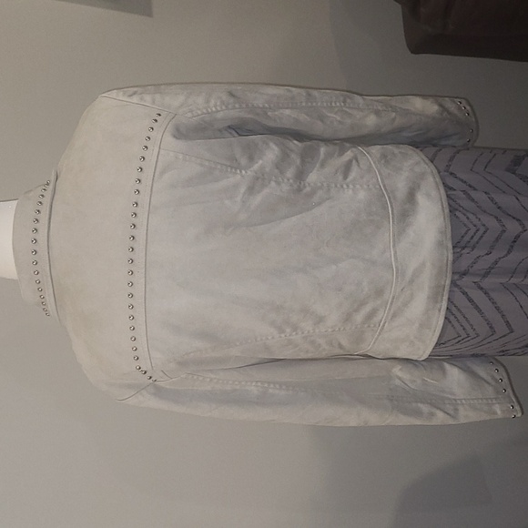 MANGO NEW CROPPED FRINGED STUDDED SUEDE JACKET MEDIUM - Picture 2 of 12